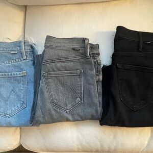 High Rise Women's Jeans in Light Blue, Gray, and Black